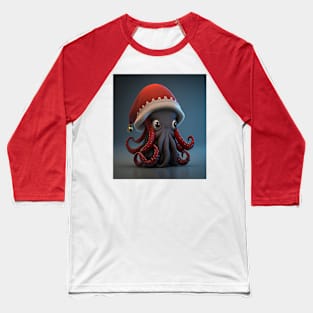 Octopus Santa Baseball T-Shirt